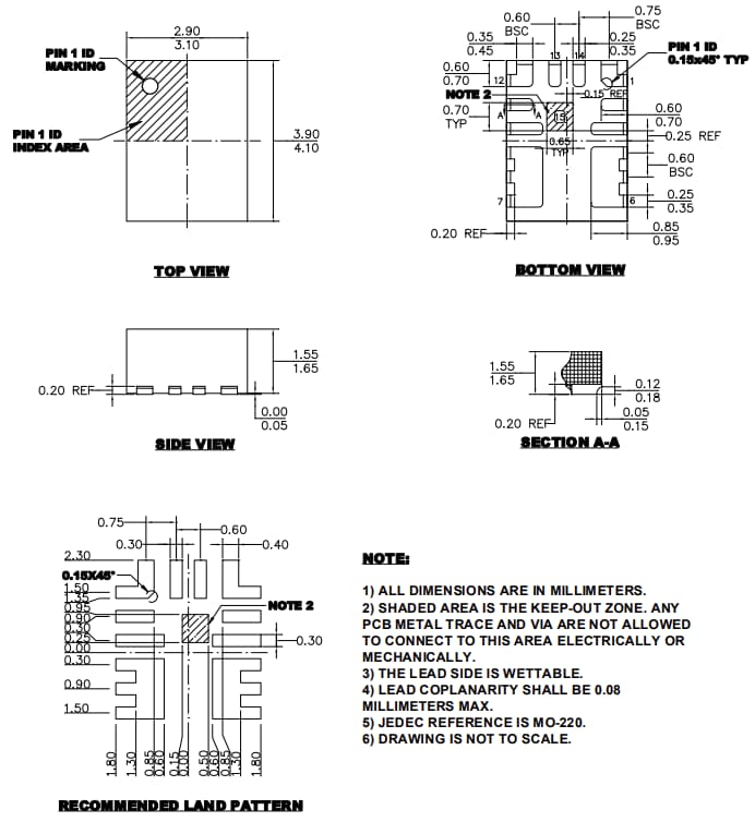Mechanical Drawing - Monolithic Power Systems (MPS) MPM3808C Synchronous Step-Down Modules